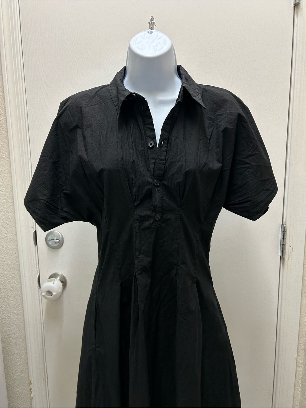 NWT Zara Black Collared Midi Fit Shirt Dress.